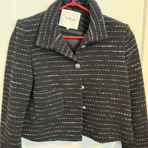 Ba&sh Women's Dark Gray and White Textured Blazer